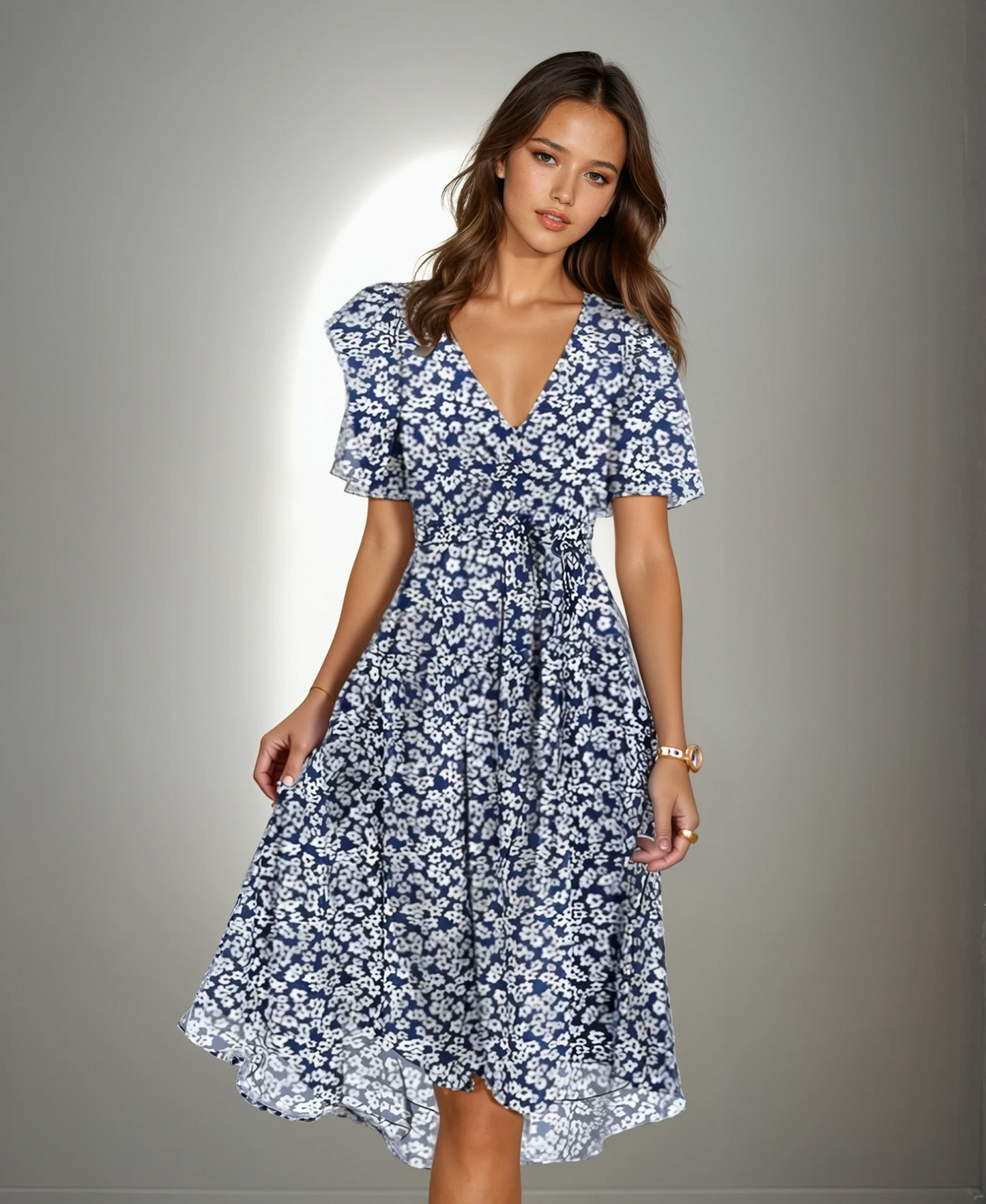 Amara's - Short-Sleeve Elegance Dress
