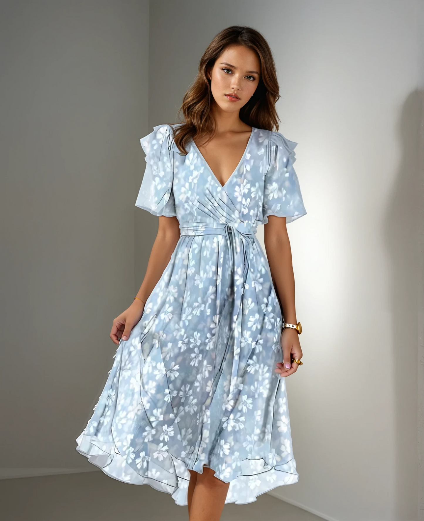 Amara's - Short-Sleeve Elegance Dress