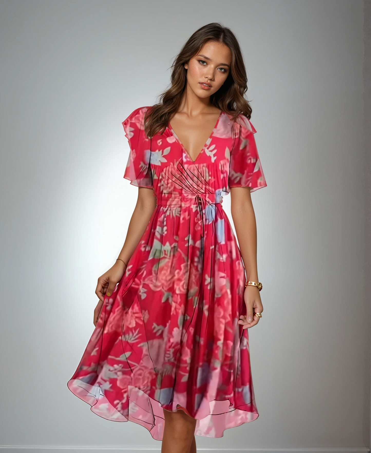 Amara's - Short-Sleeve Elegance Dress