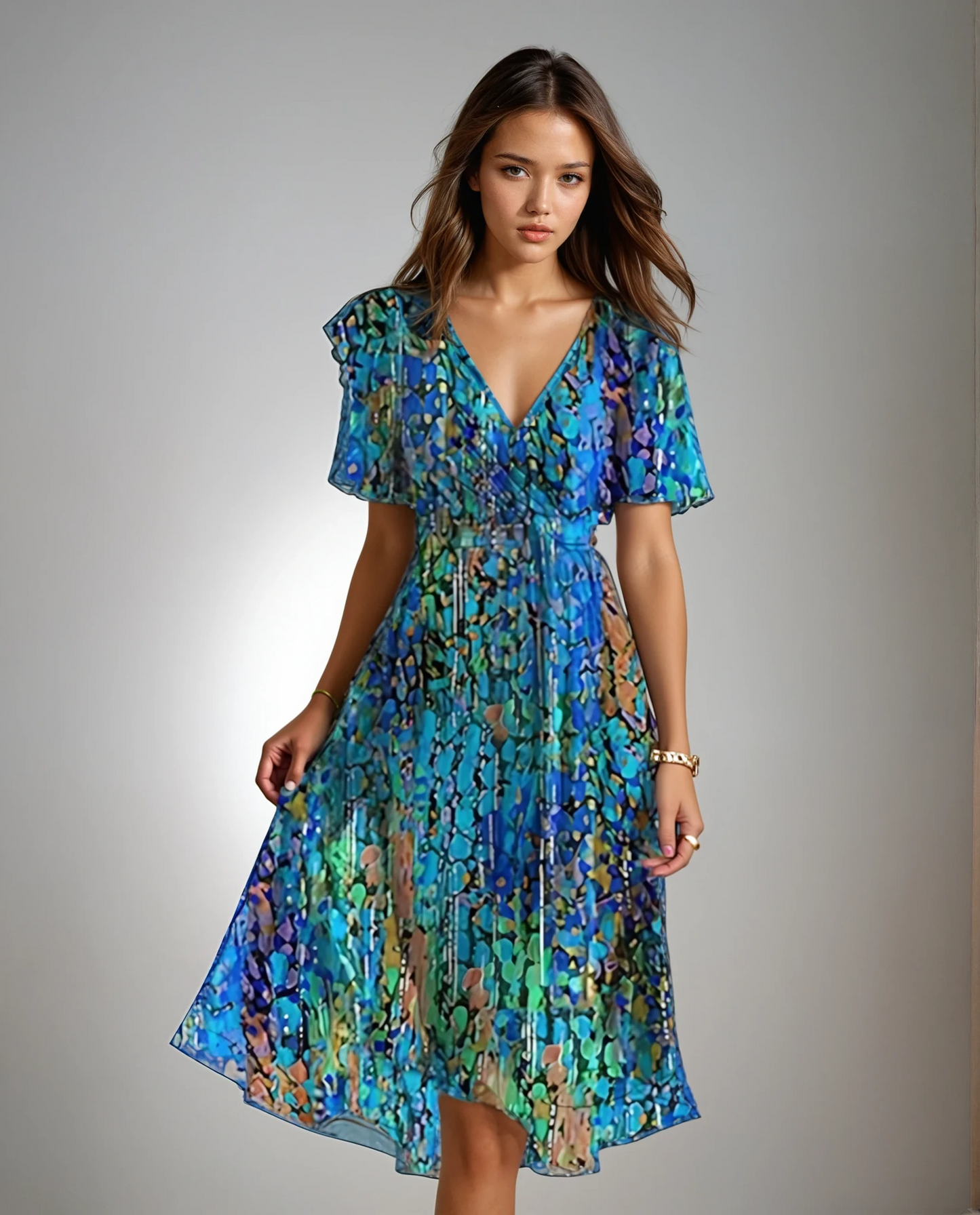 Amara's - Short-Sleeve Elegance Dress