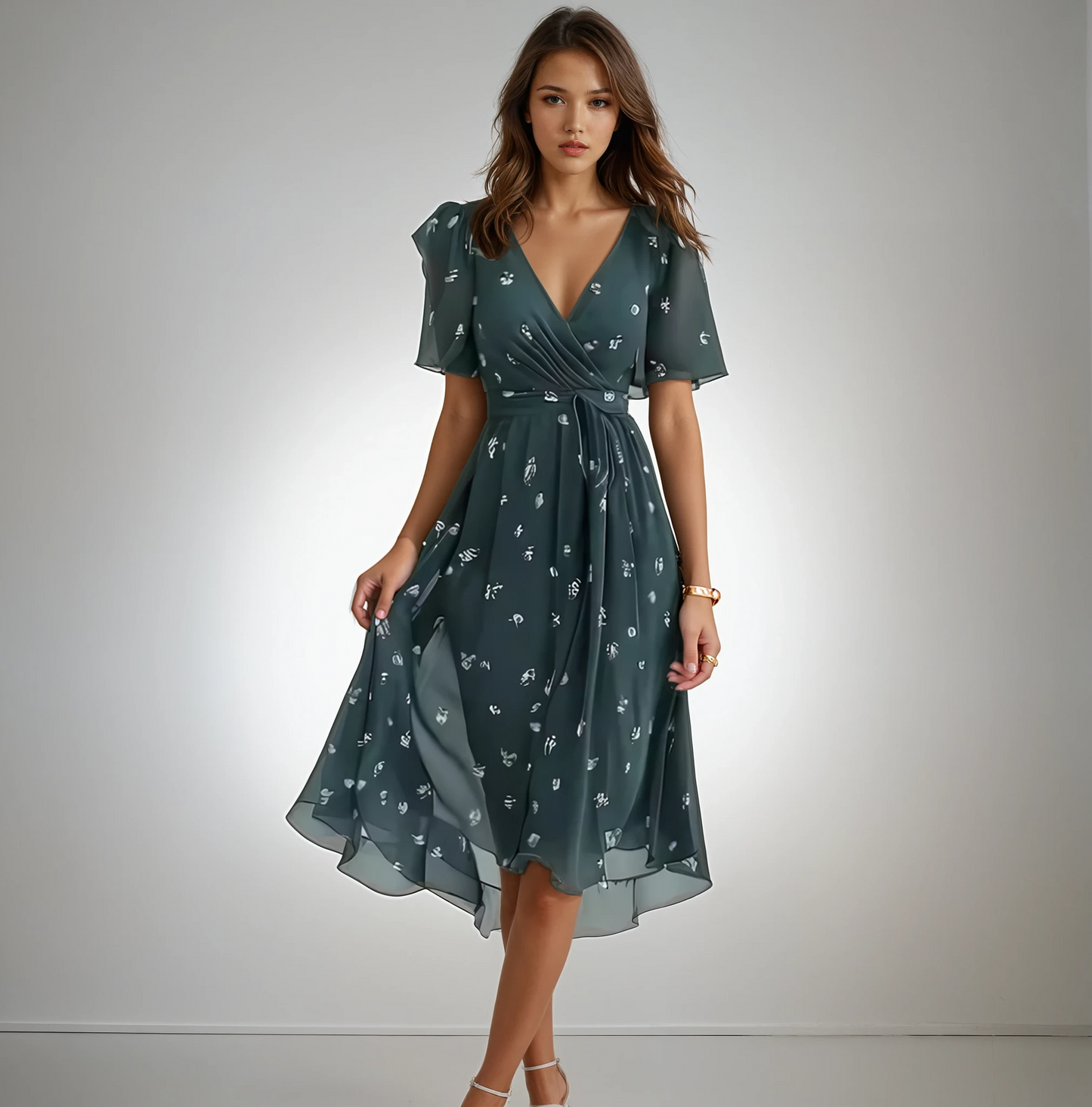 Amara's - Short-Sleeve Elegance Dress