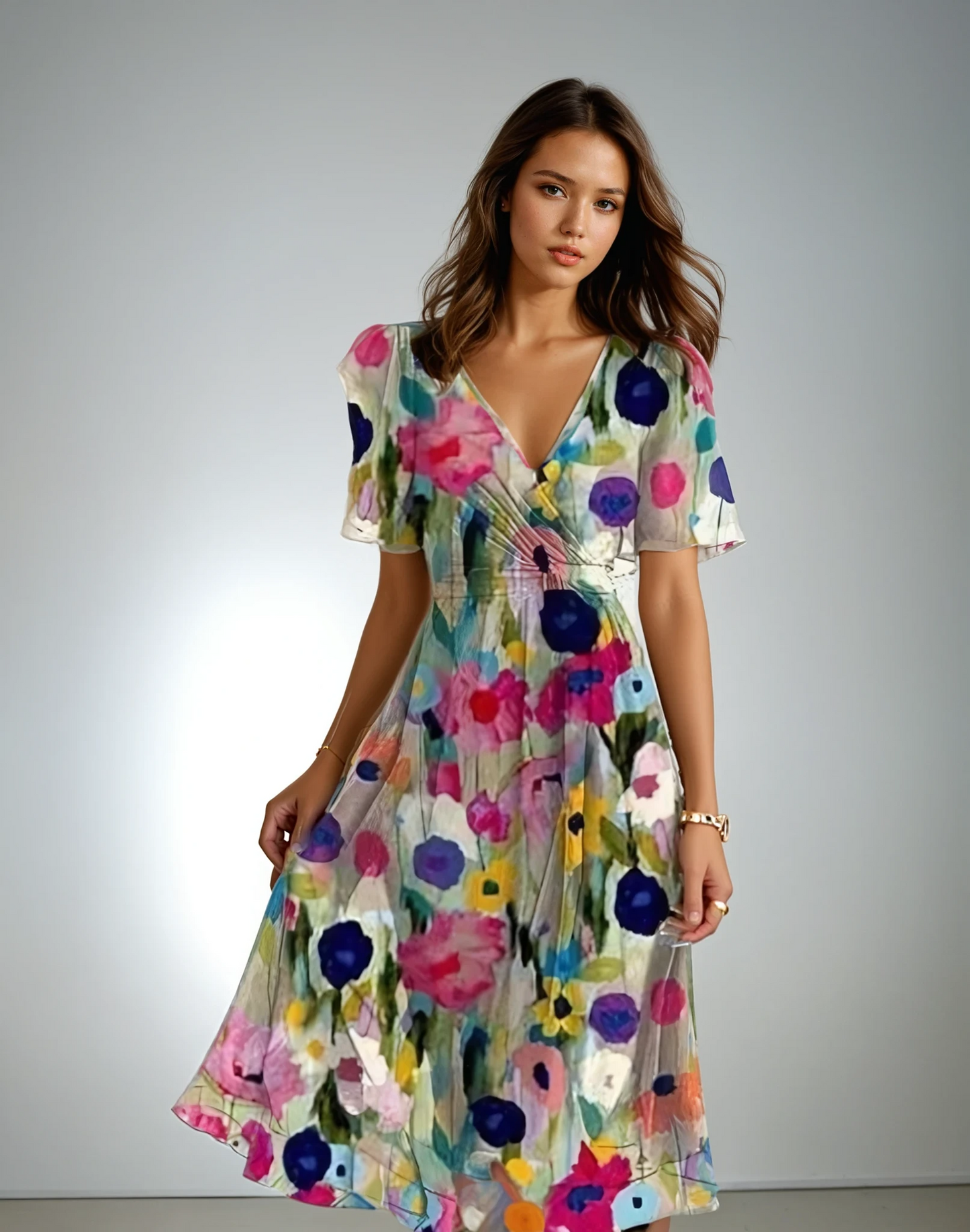 Amara's - Short-Sleeve Elegance Dress