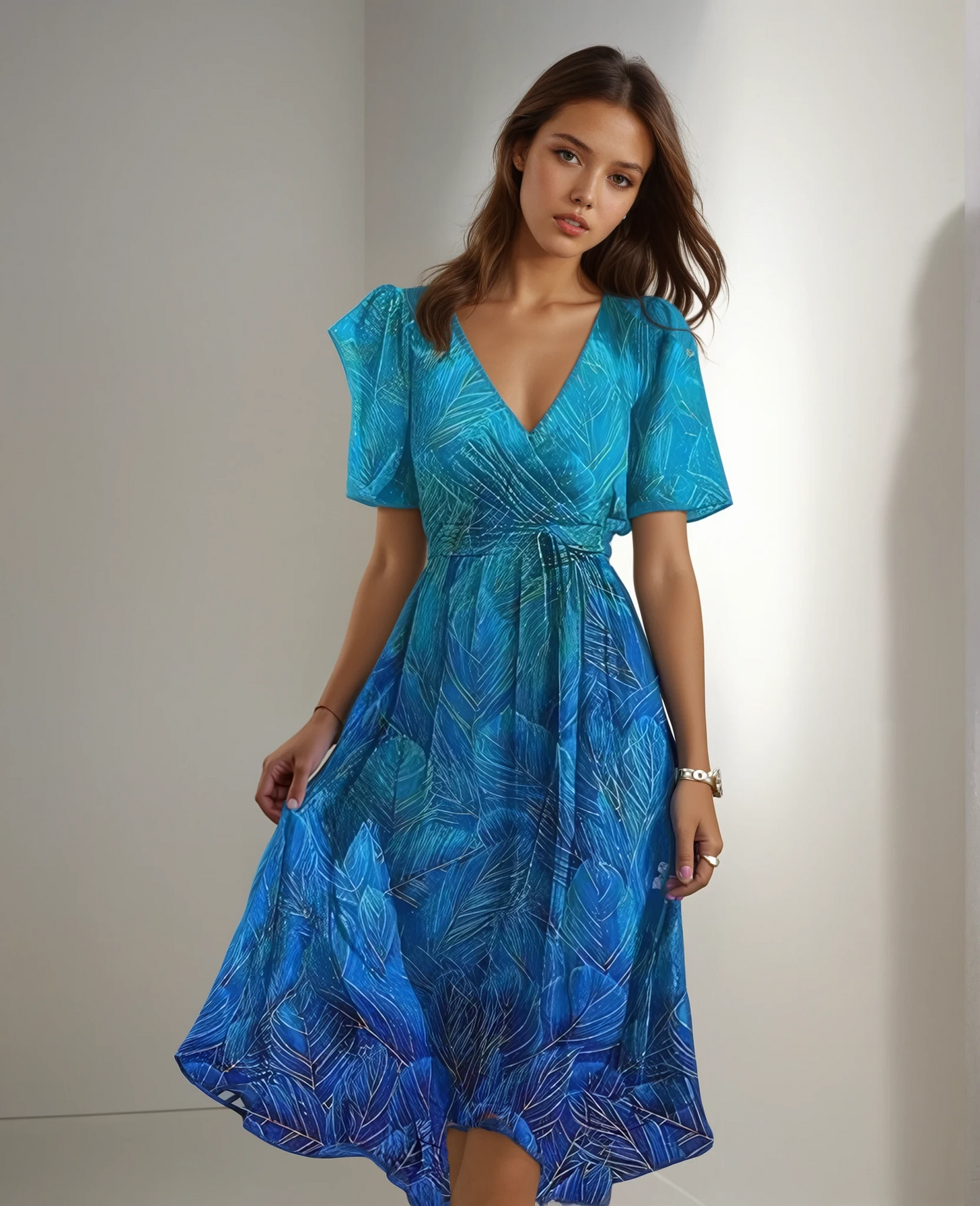 Amara's - Short-Sleeve Elegance Dress